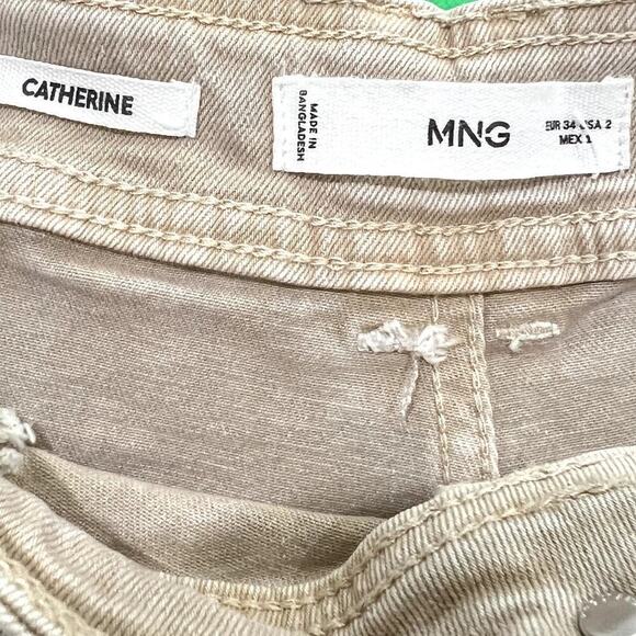Mango Tan Culotte High Waist Jeans Catherine Wide Leg Size 2 - Picture 6 of 6